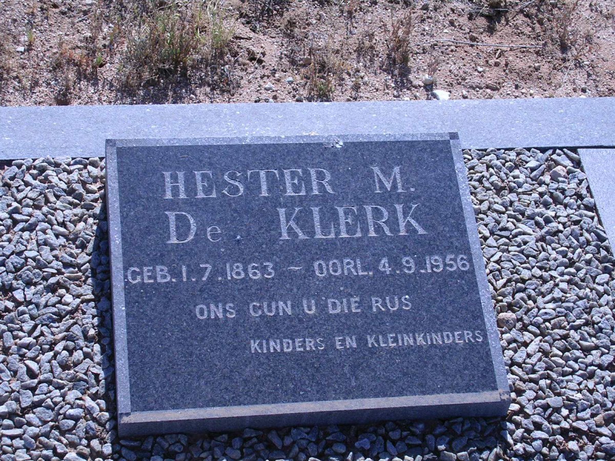 KLERK Hester M., de 1863-1956