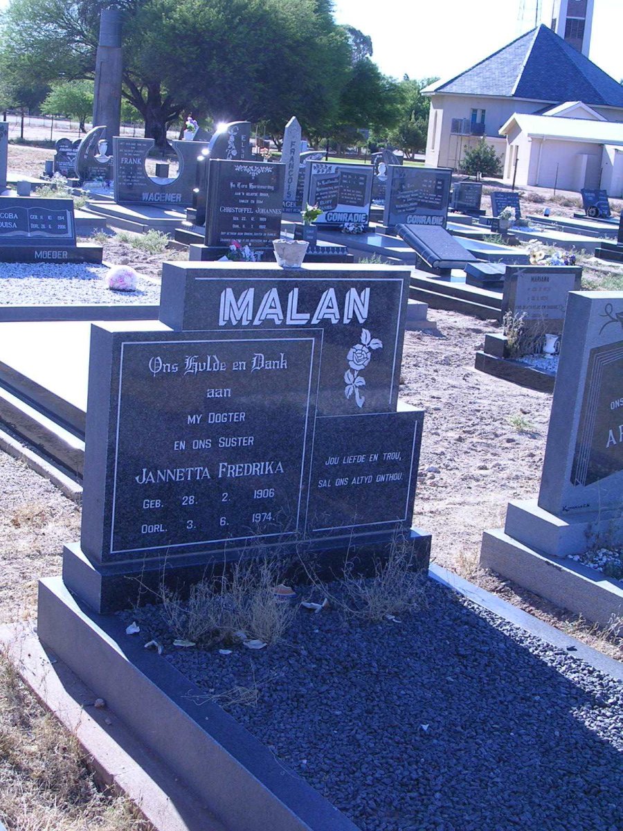 MALAN Jannetta Fredrika 1906-1974
