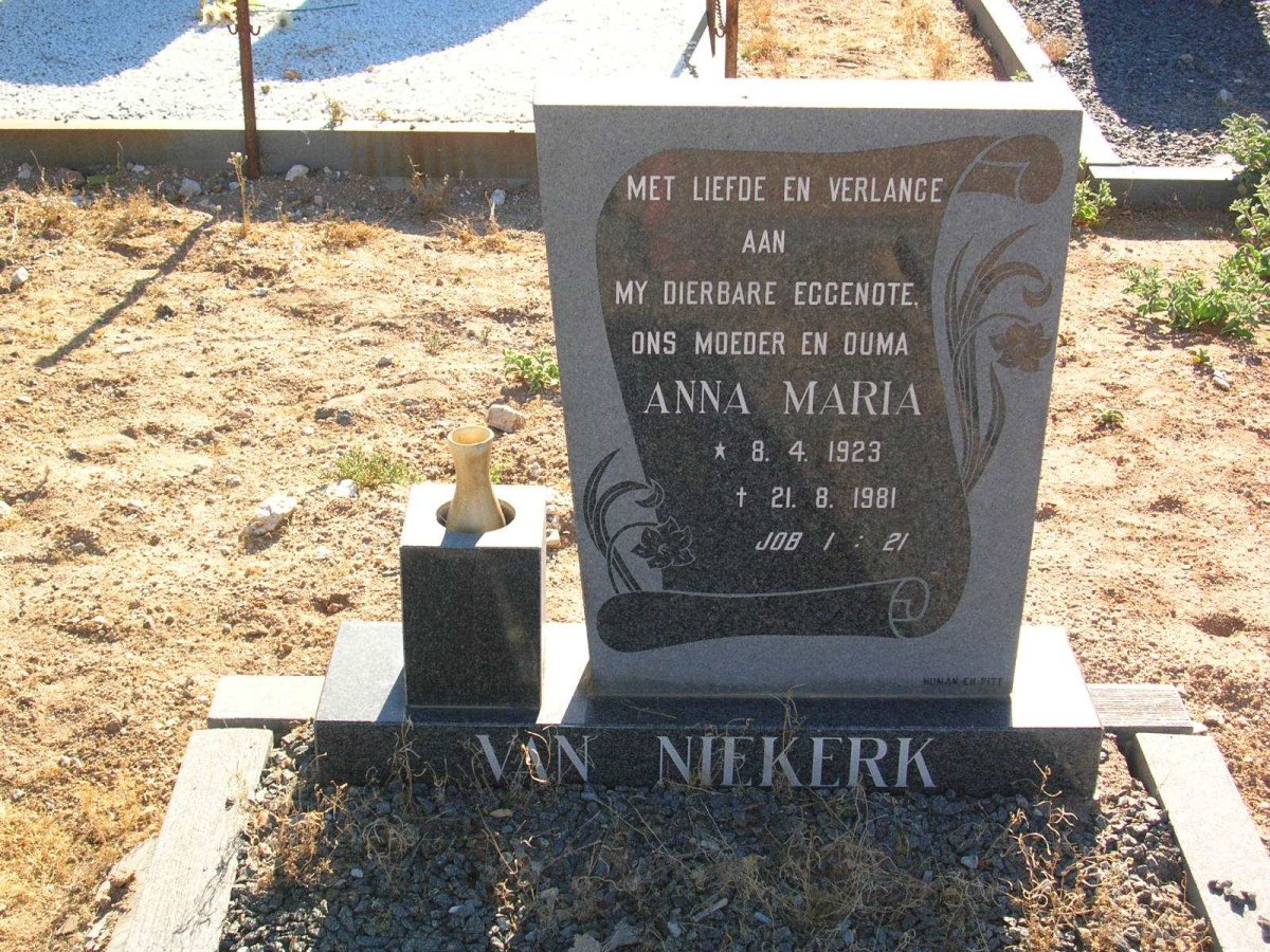 NIEKERK Anna Maria, van 1923-1981
