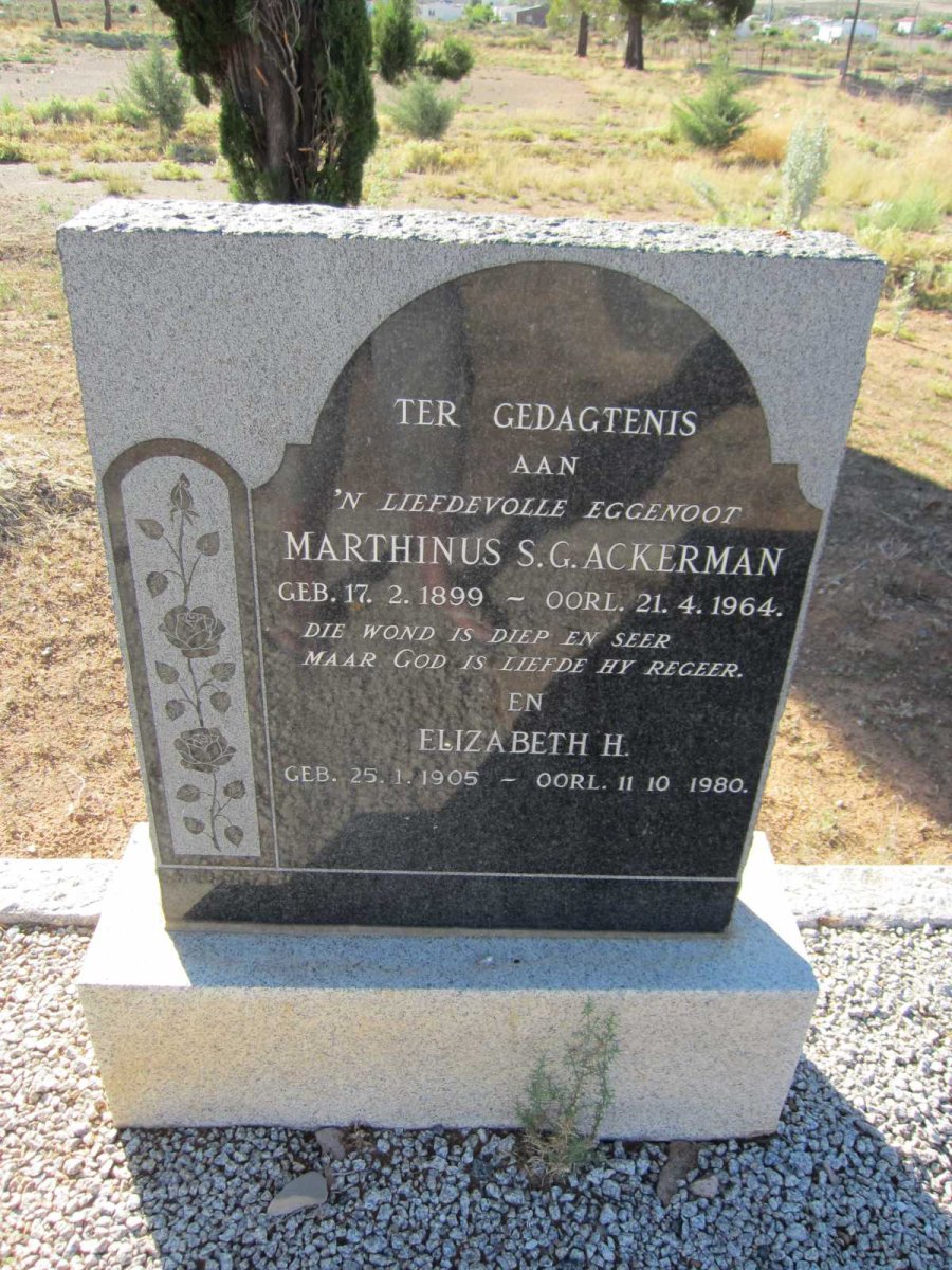 ACKERMAN Marthinus S.G. 1899-1964 &amp; Elizabeth H. 1905-1980