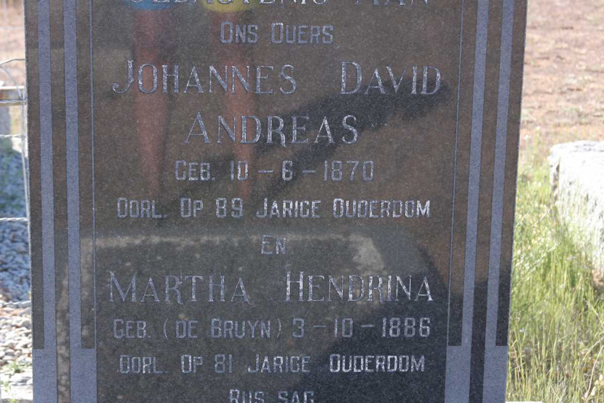 BOTES Johannes David Andreas 1870- &amp; Martha Hendrina DE BRUYN 1886- 