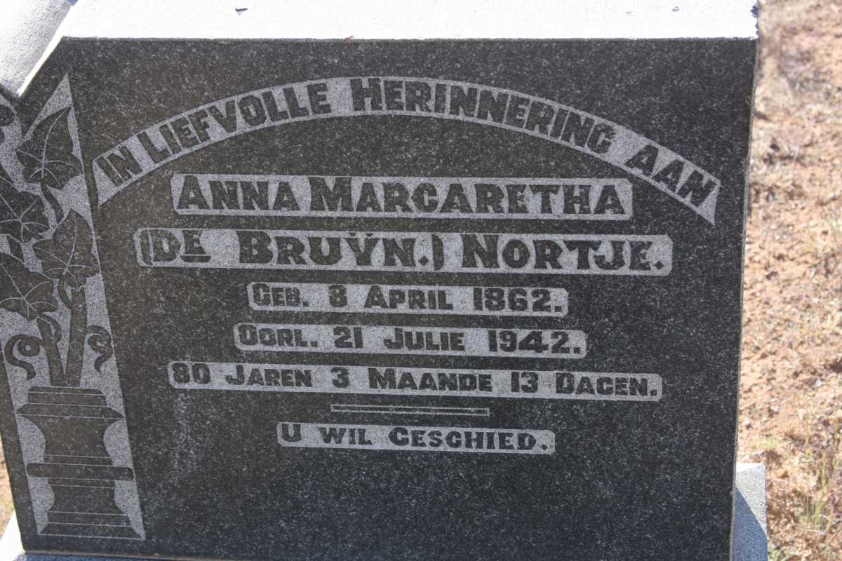 BRUYN Anna Margaretha, de nee NORTJE 1862-1942