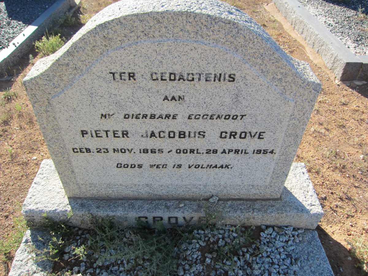 GROVE Pieter Jacobus 1865-1954