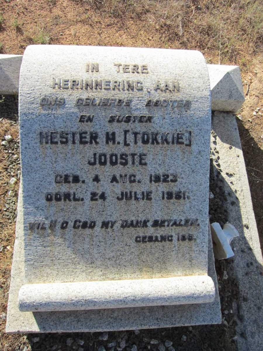 JOOSTE Hester M. 1923-1951