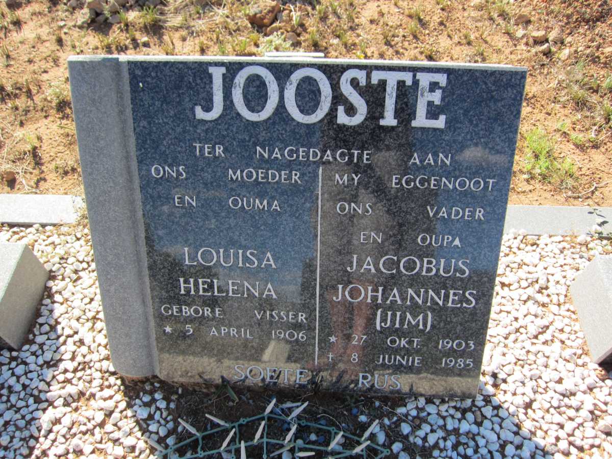 JOOSTE Jacobus Johannes 1903-1985 &amp; Louisa Helena VISSER 1906-