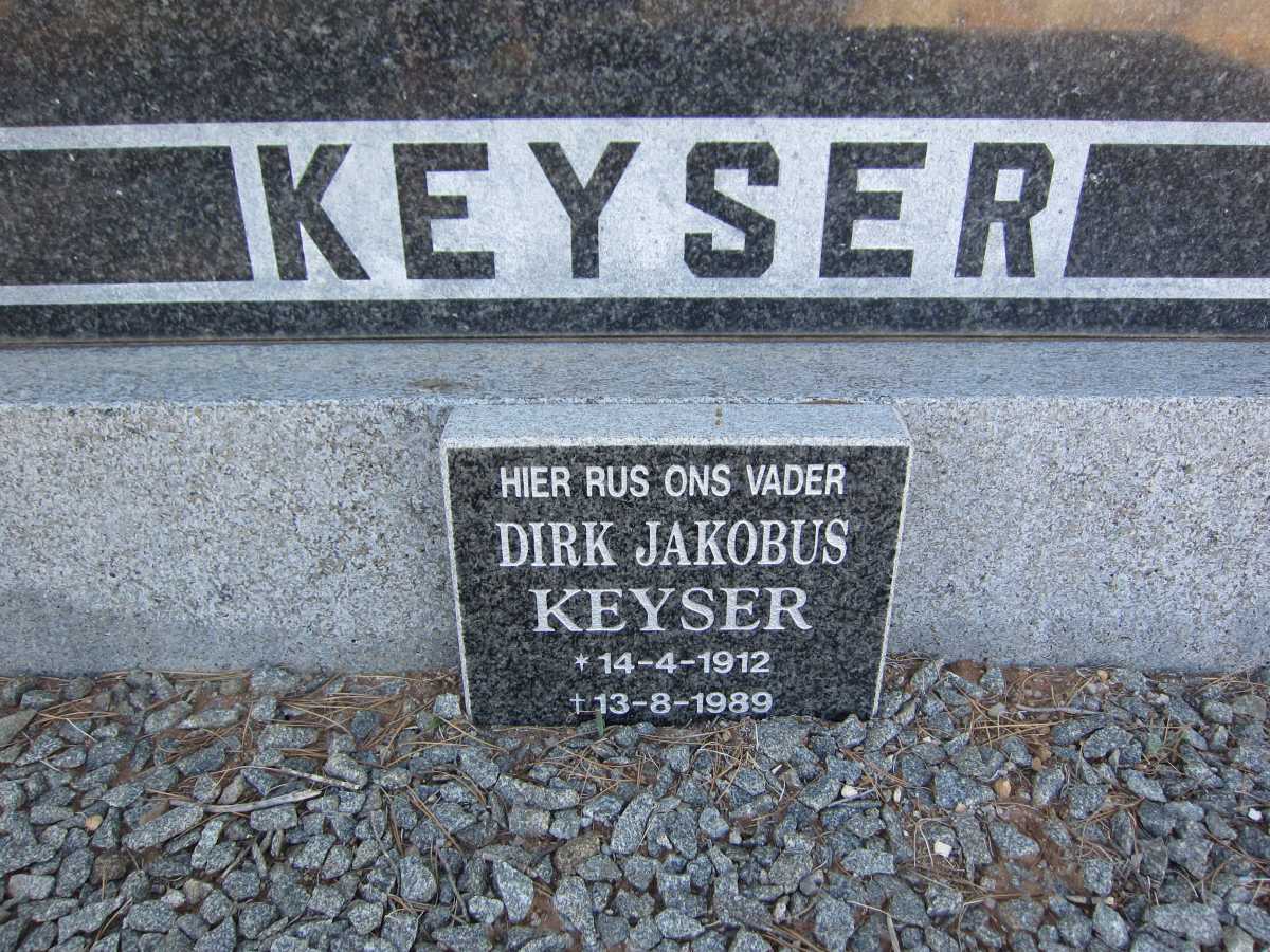 KEYSER Nicolaas F.P. 1866-1956 &amp; Maria C.M. VILJOEN 1869-1970 :: KEYSER Dirk Jakobus 1912-1989