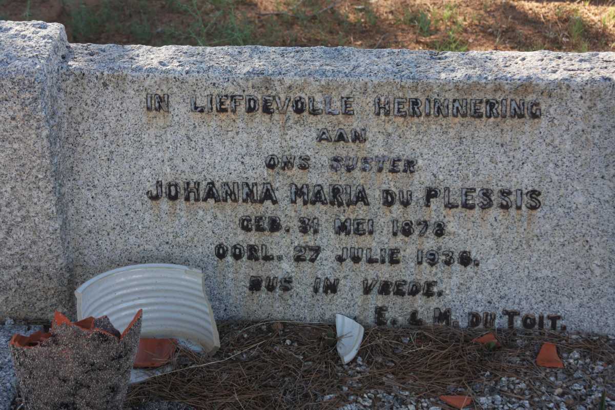 PLESSIS Johanna Maria, du 1878-1938