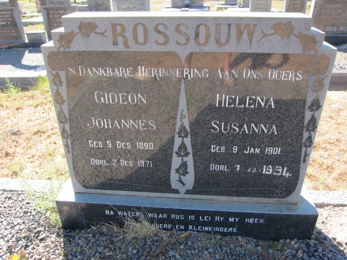 ROSSOUW Gideon Johannes 1890-1971 &amp; Helena Susanna 1901-1934