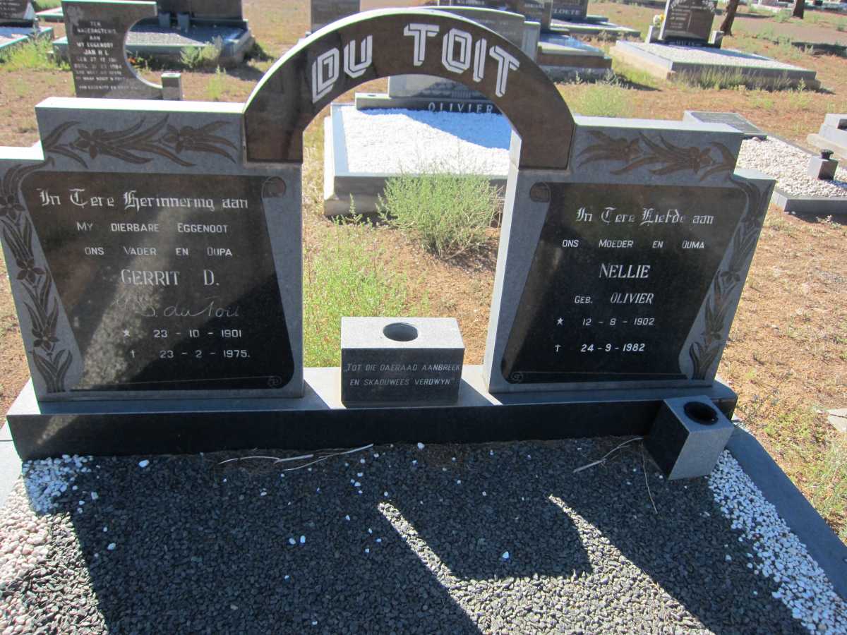 TOIT Gerrit D., du 1901-1975 &amp; Nellie OLIVIER 1902-1982