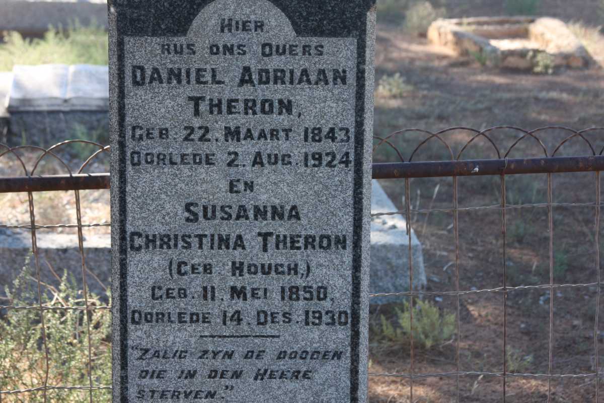 THERON Daniel Adriaan 1843-1924 &amp; Susanna Christina HOUGH 1850-1930