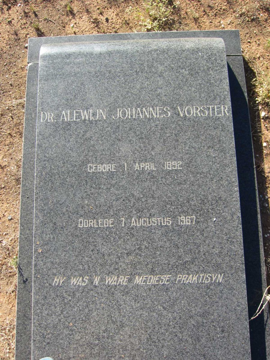 VORSTER Alewijn Johannes 1892-1967