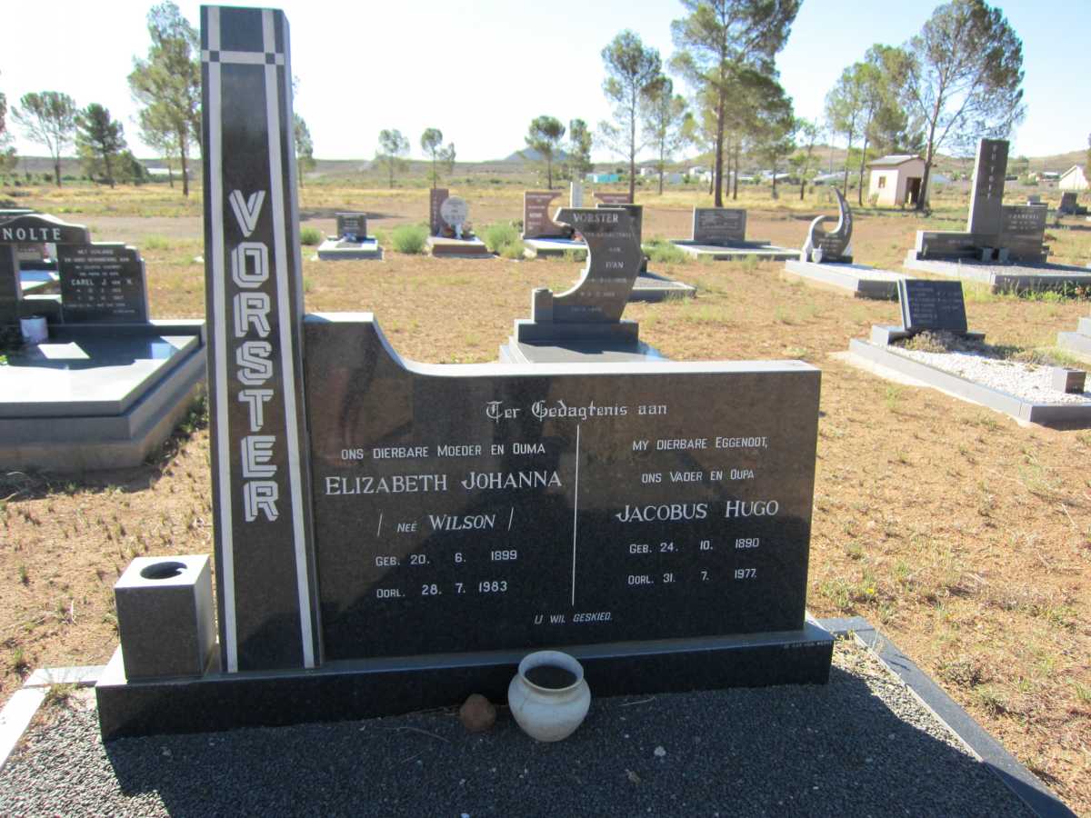 VORSTER Jacobus Hugo 1890- 1977 &amp; Elizabeth Johanna WILSON 1899-1983
