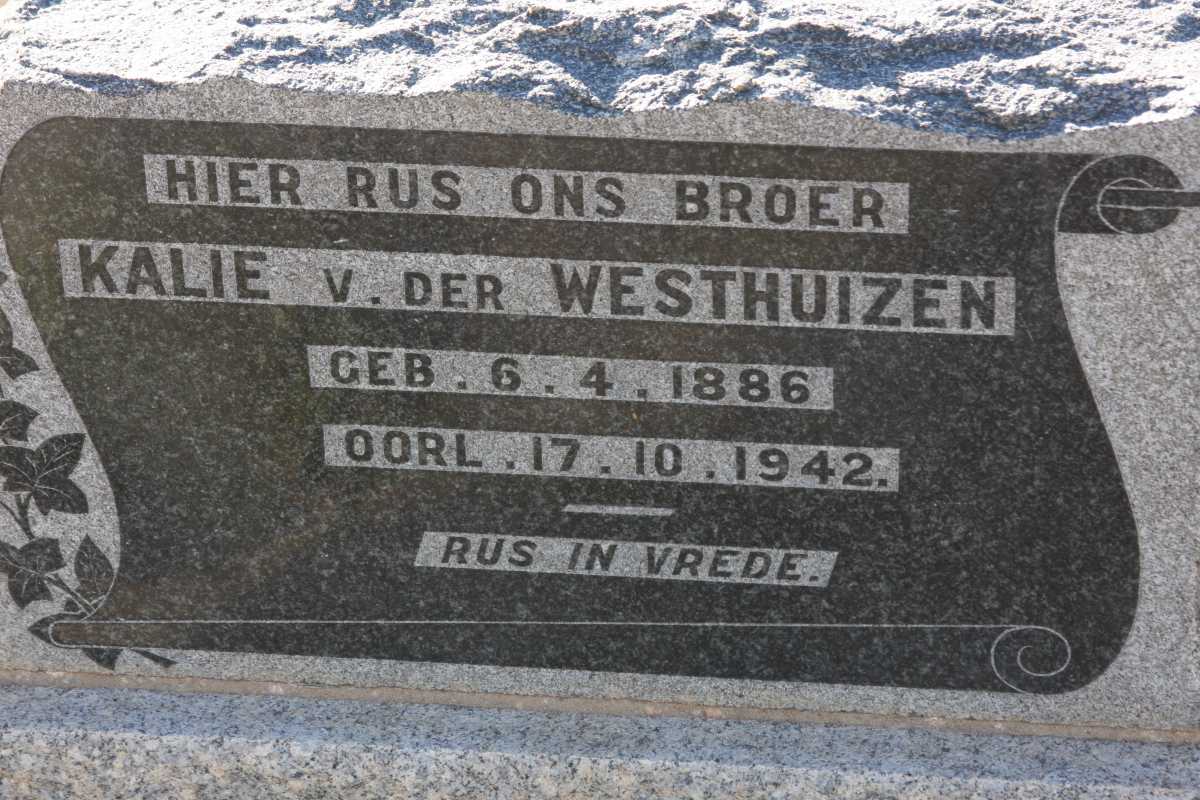 WESTHUIZEN Kalie, v. der 1886-1942