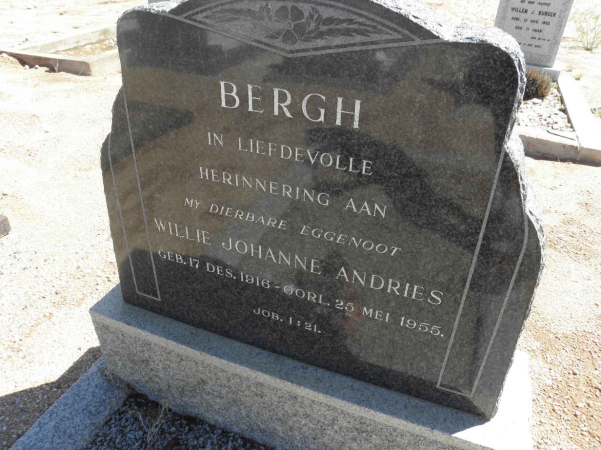 BERGH Willie Johanne Andries 1916-1955