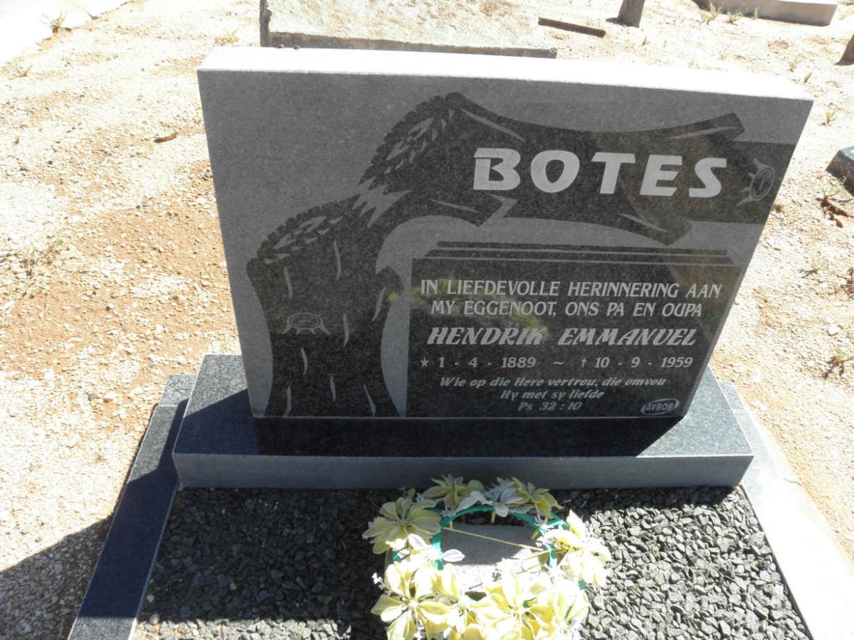 BOTES Hendrik Emmanuel 1889-1959
