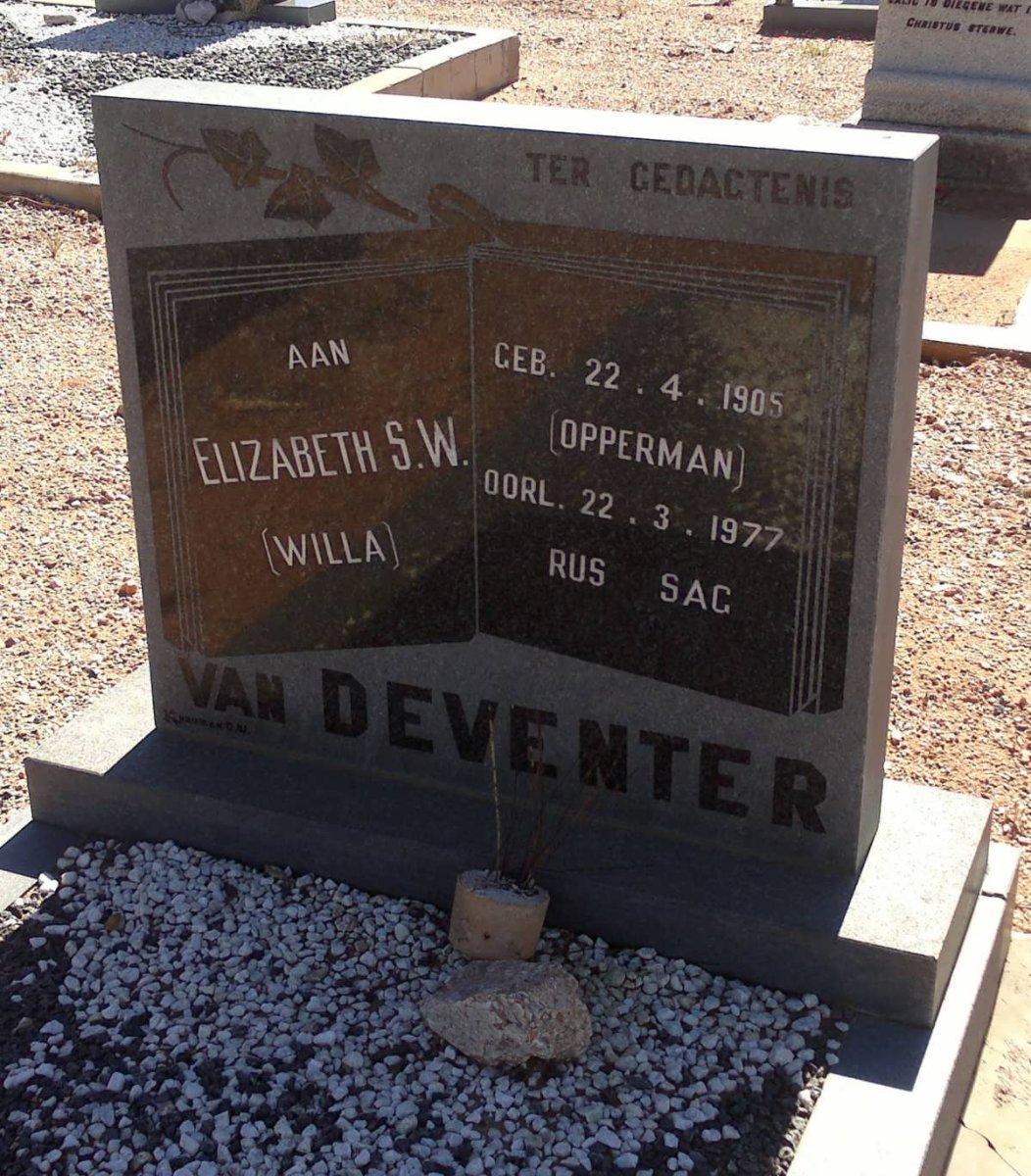 DEVENTER Elizabeth S.W., van nee OPPERMAN 1905-1977