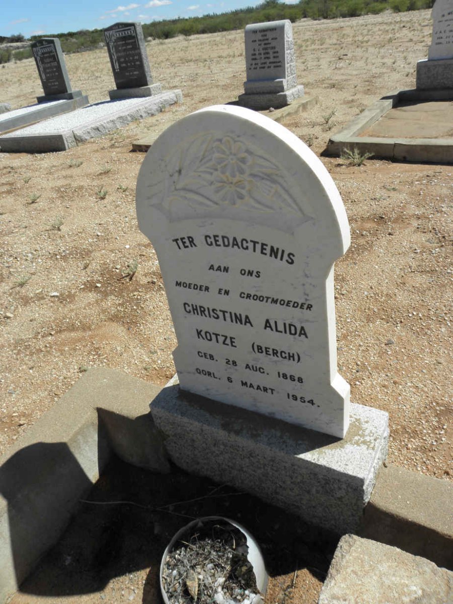 KOTZE Christina Alida nee BERGH 1868-1954