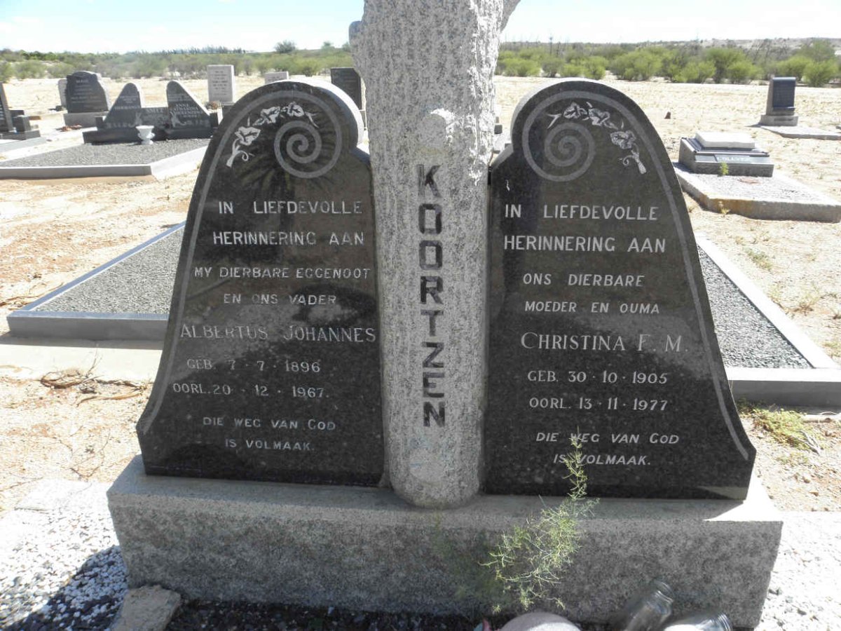 KOORTZEN Albertus Johannes 1896-1967 &amp; Christina F.M. 1905-1977