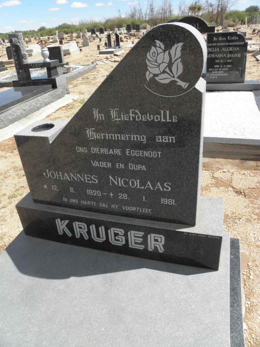 KRUGER Johannes Nicolaas 1920-1981