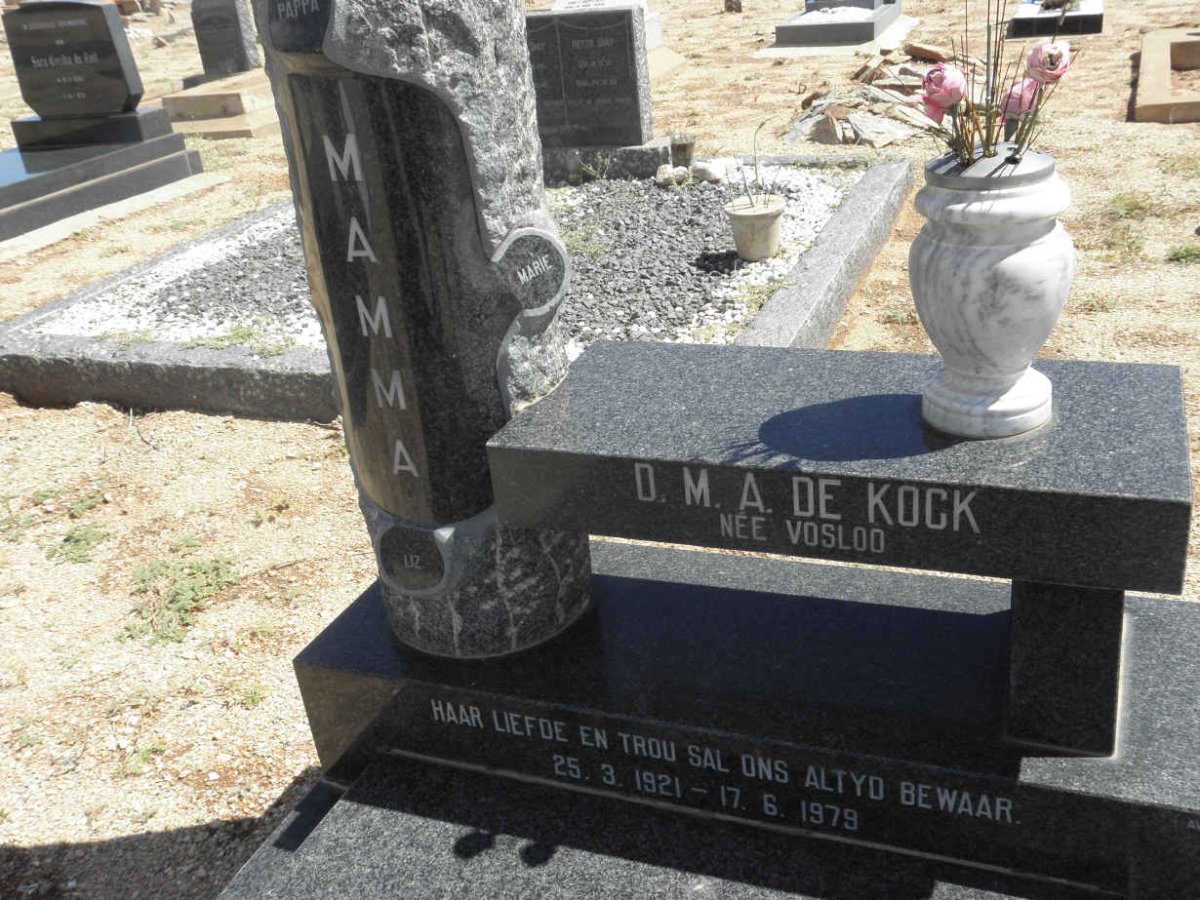 KOCK D.M.A., de nee VOSLOO 1921-1979