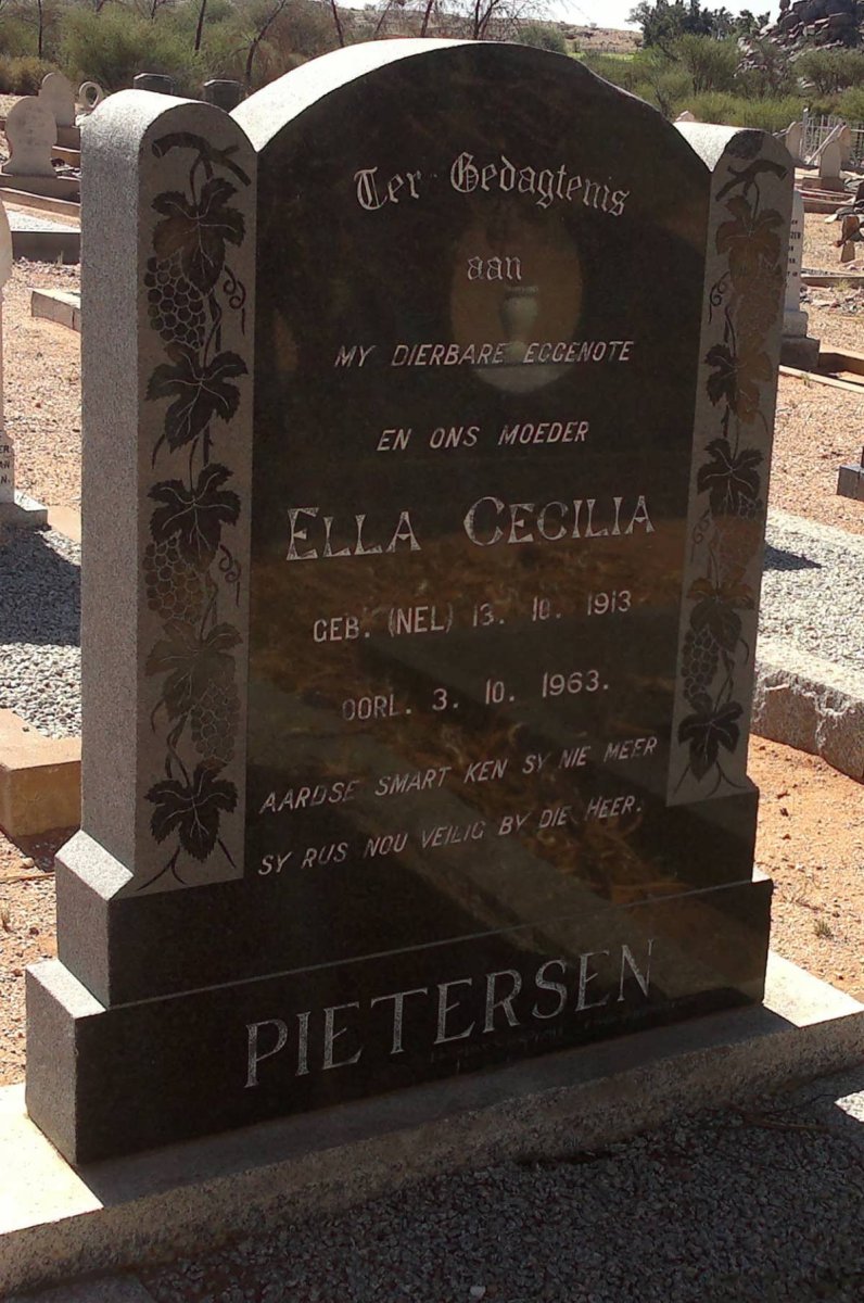 PIETERSEN Ella Cecilia nee NEL 1913-1963