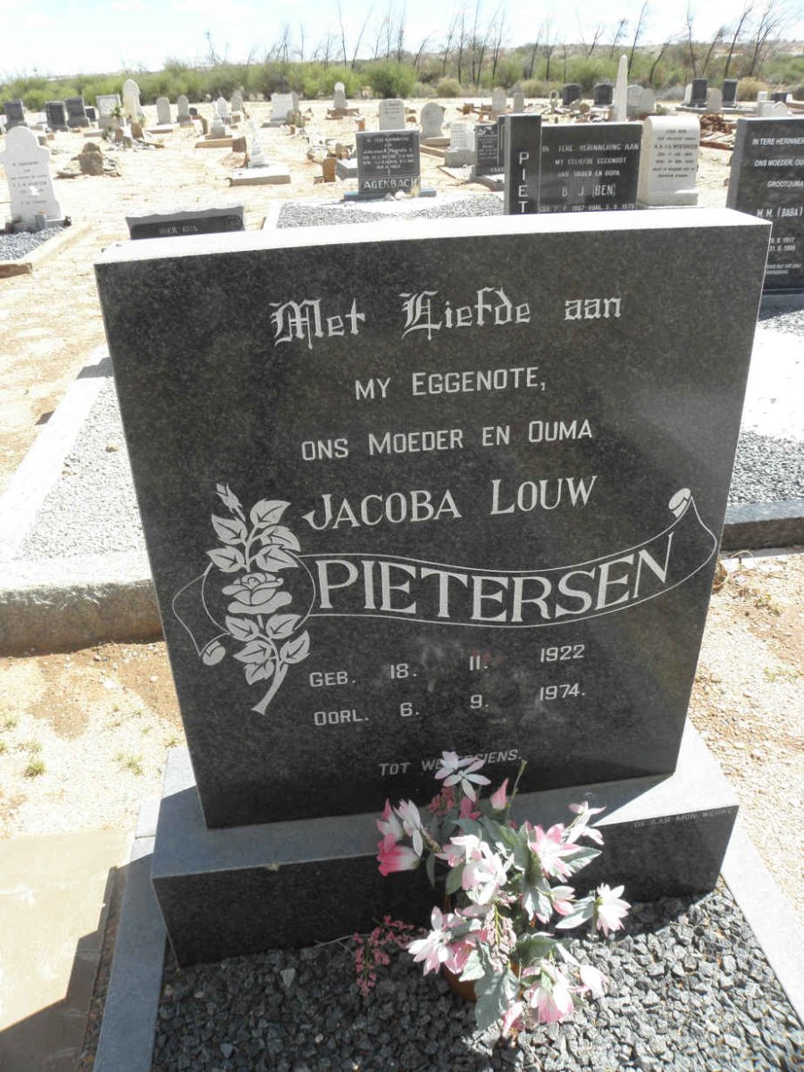 PIETERSEN Jacoba Louw 1922-1974