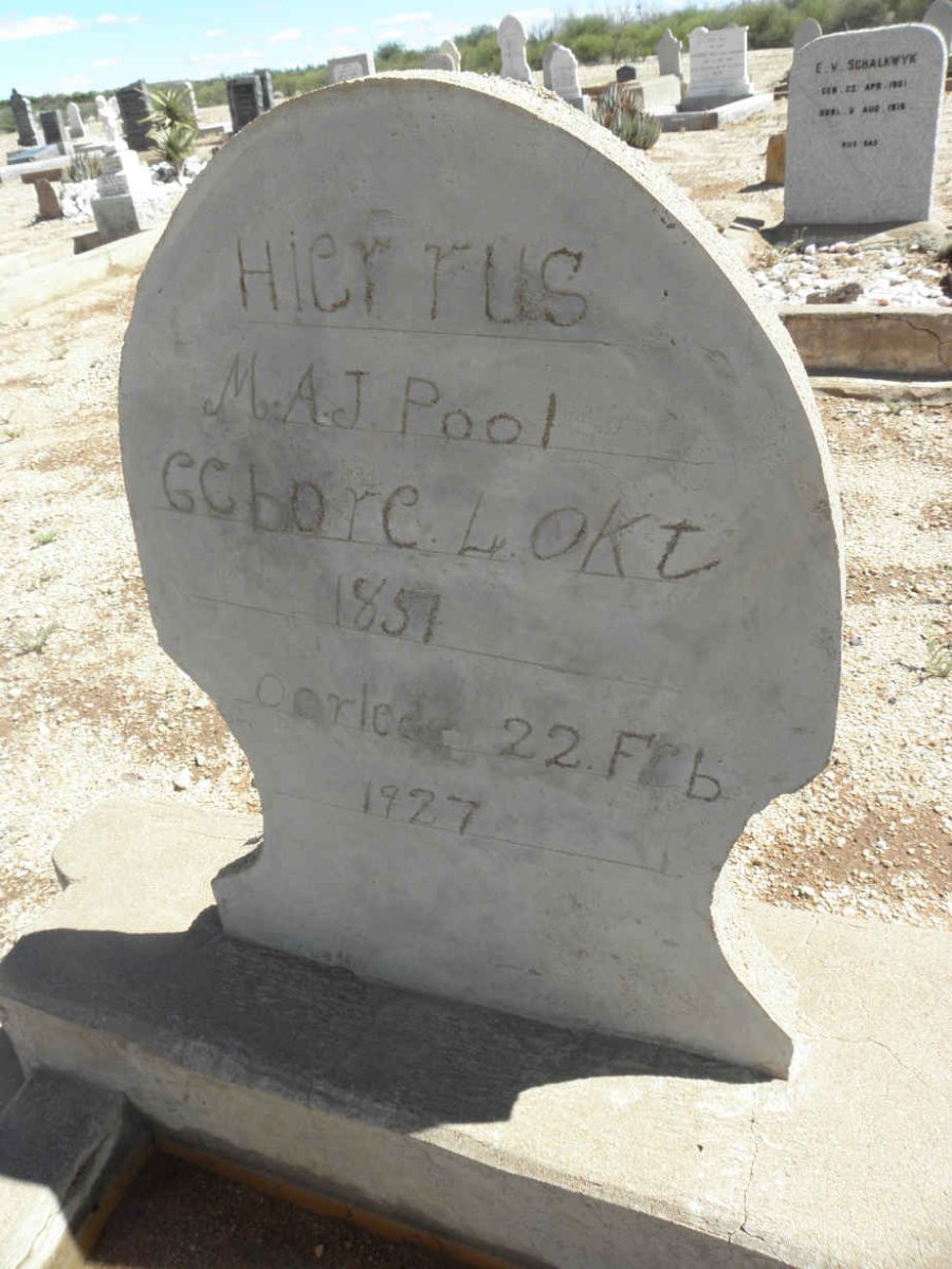 POOL M.A.J. 1851-1927