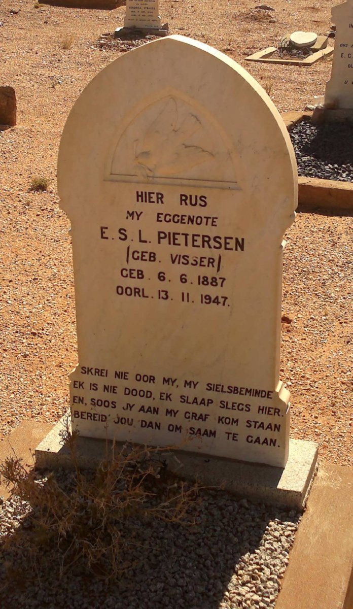 PIETERSEN E.S.L. nee VISSER 1887-1947