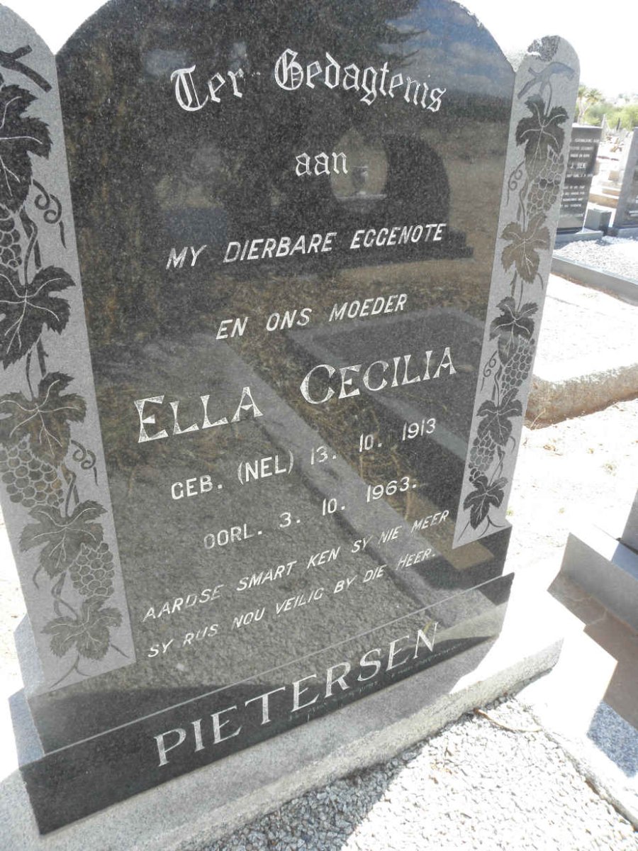 PIETERSEN Ella Cecilia nee NEL 1913-1963