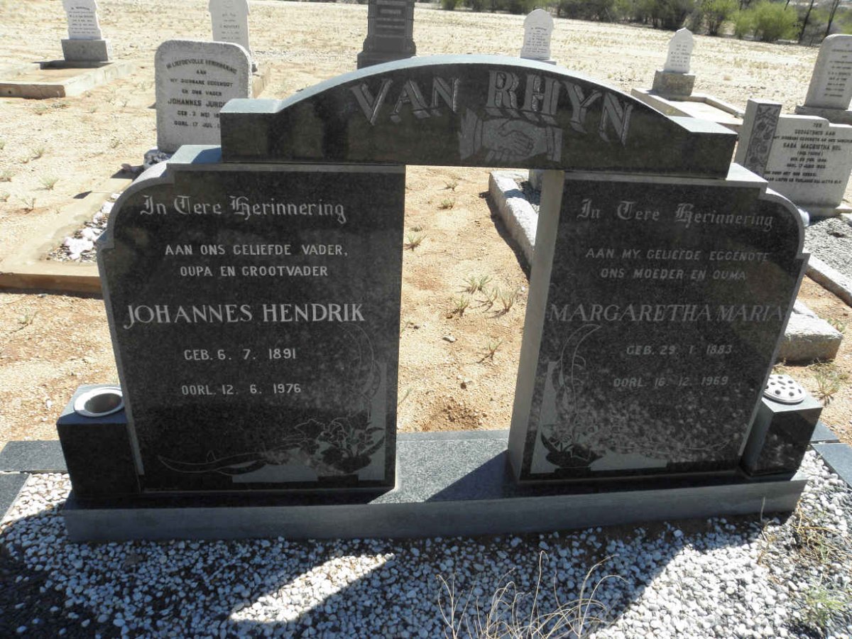 RHYN Johannes Hendrik, van 1891-1976 &amp; Margaretha Maria 1893-1969