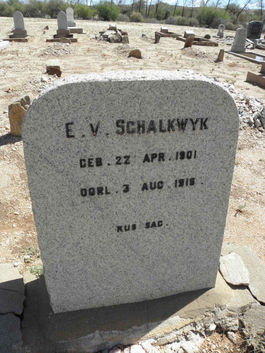 SCHALKWYK E., van 1901-1918