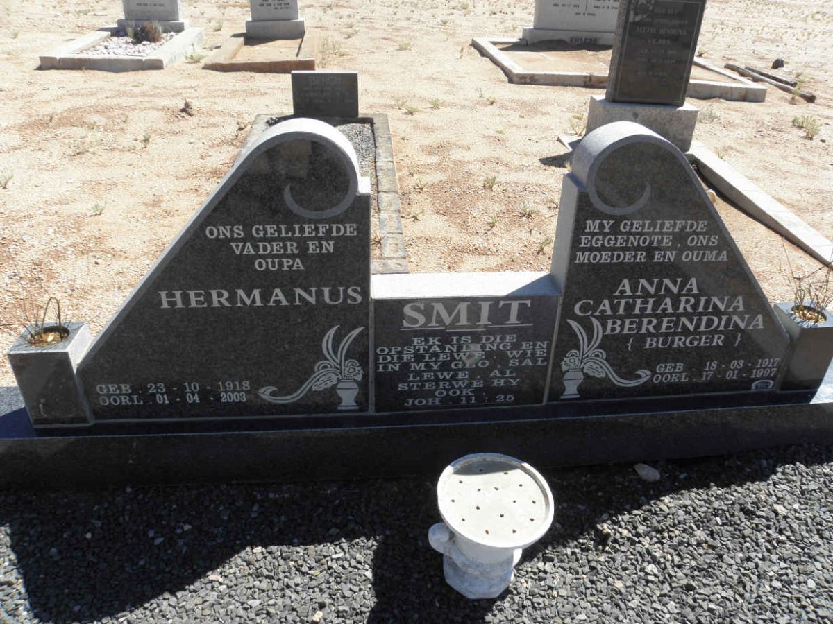 SMIT Hermanus 1918-2003 &amp; Anna Catharina Berendina BURGER 1917-1997