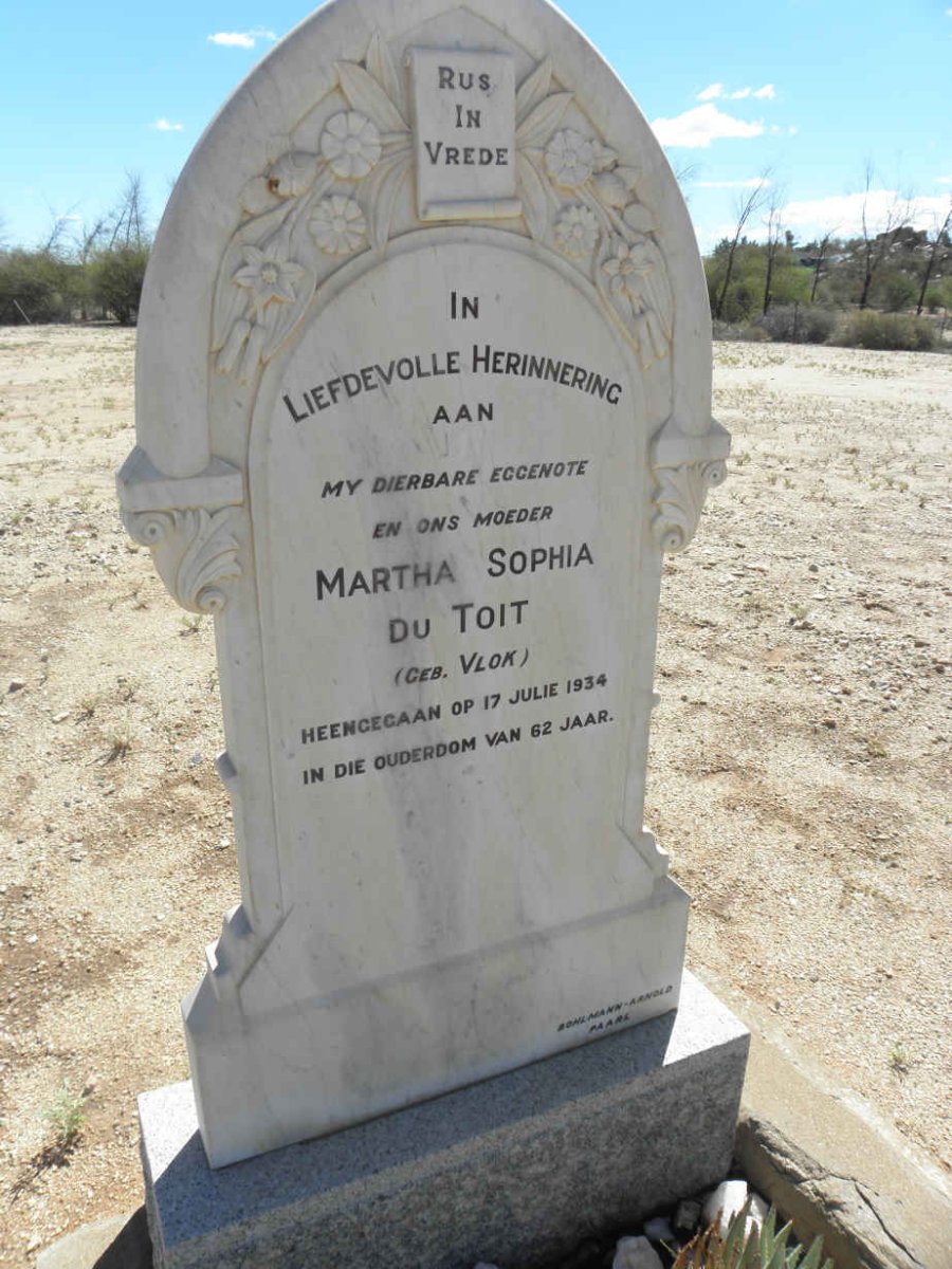 TOIT Martha Sophia, du nee VLOK -1934