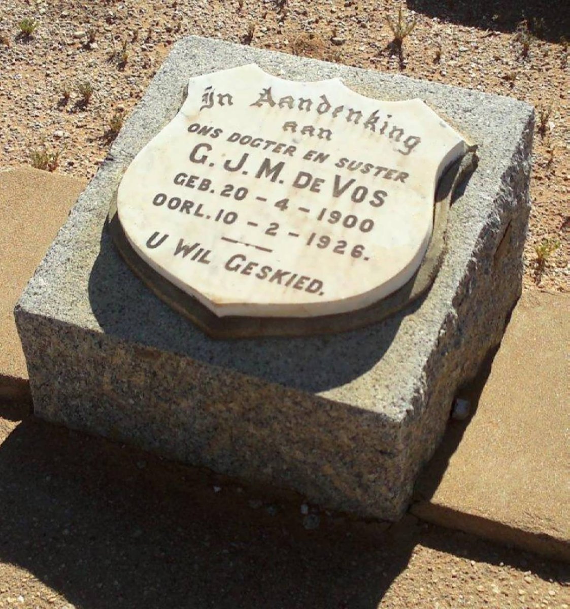 VOS G.J.M., de 1900-1926