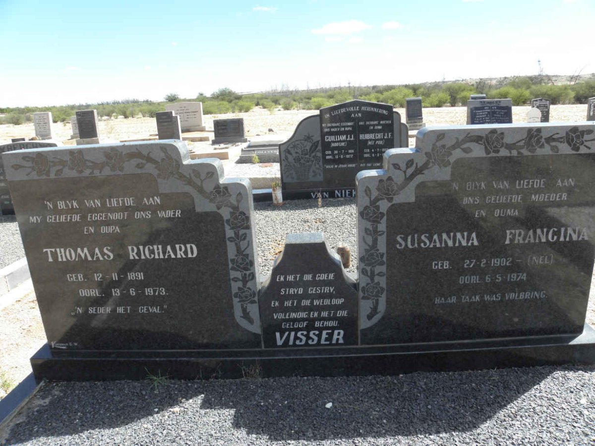 VISSER Thomas Richard 1891-1973 &amp; Susanna Francina NEL 1902-1974