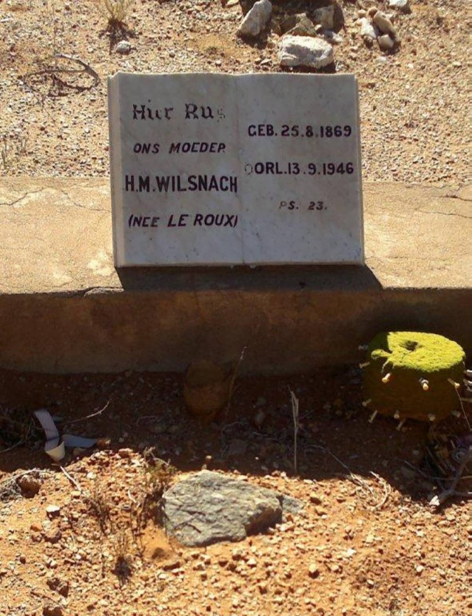WILSNACH H.M. nee LE ROUX 1869-1946