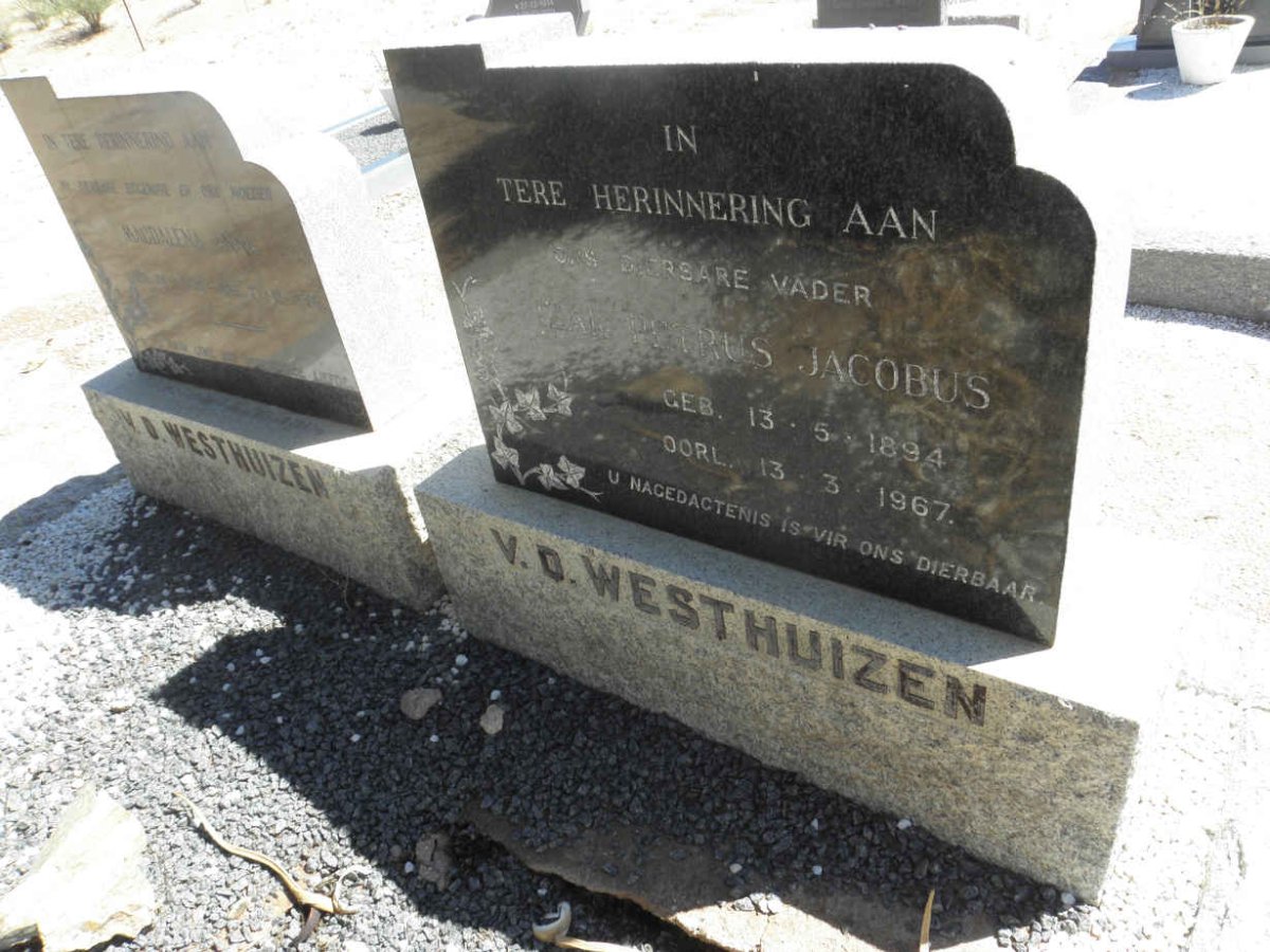 WESTHUIZEN Petrus Jacobus, van der 1894-1967