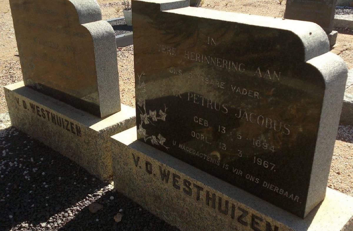 WESTHUIZEN ?rk Petrus Jacobus, v.d. 1894-1967