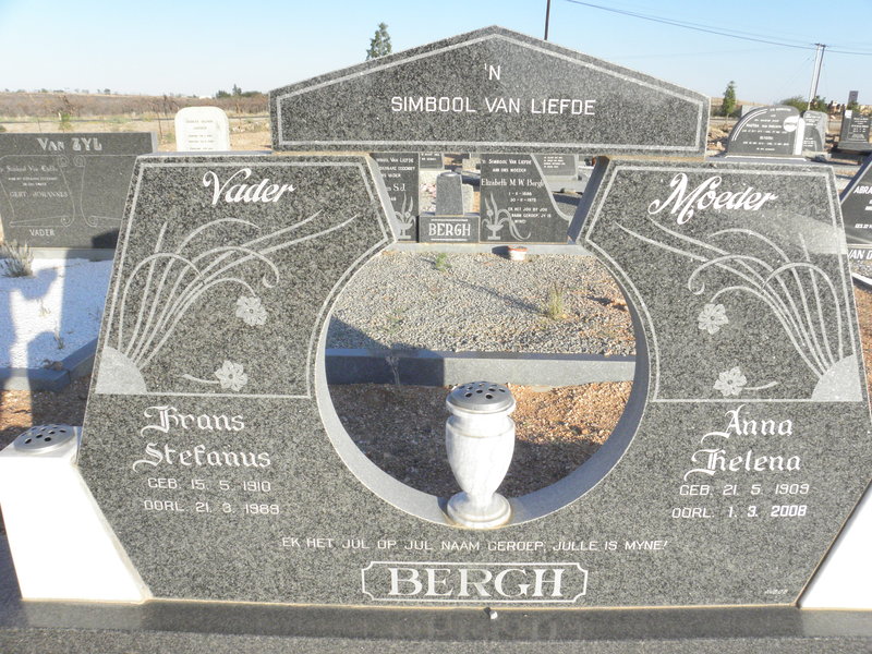 BERGH Frans Stefanus 1910-1989 &amp; Anna Helena 1909-2008