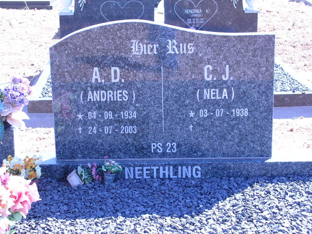 NEETHLING A.D. 1934-2003 &amp; C.J. 1938-