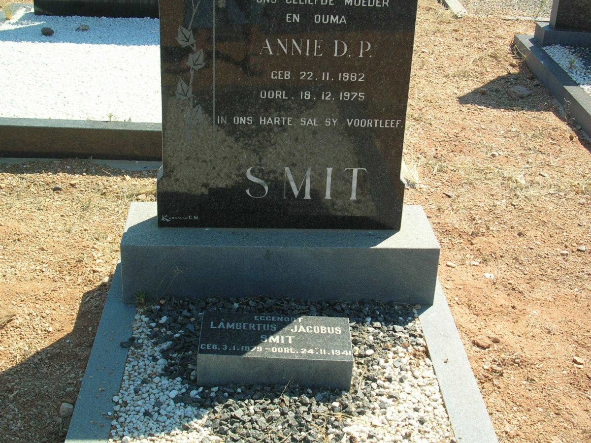 SMIT Lambertus Jacobus 1879-1941 &amp; Annie D.P. 1882-1975
