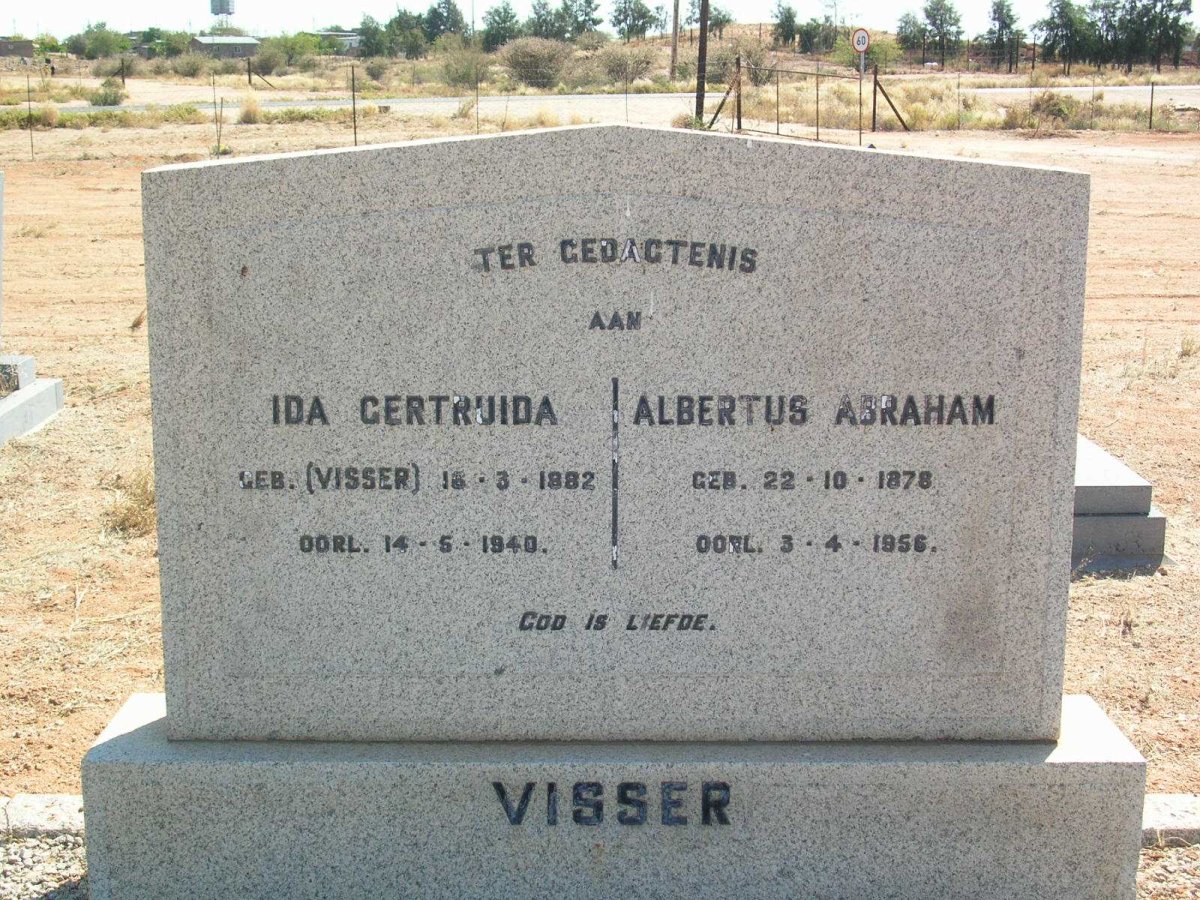 VISSER Albertus Abraham 1878-1956 &amp; Ida Gertruida VISSER 1882-1940