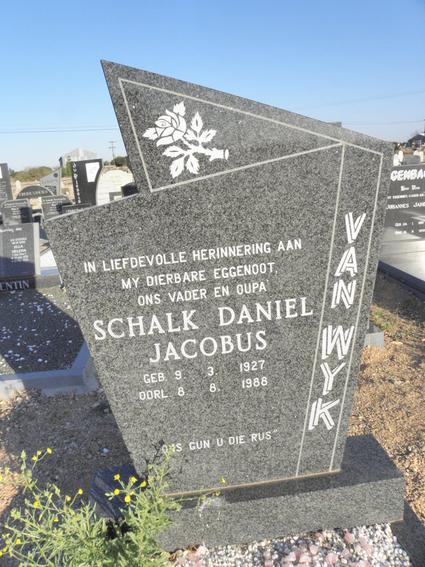 WYK Schalk Daniel Jacobus, van 1927-1988