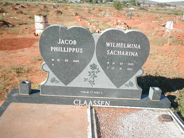 CLAASSEN Jacob Phillippus 1946- &amp; Wilhelmina Sacharina 1949-1993