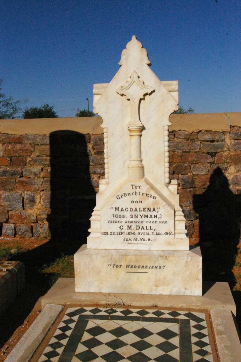 DALL  Magdalena nee SNYMAN 1890-1916