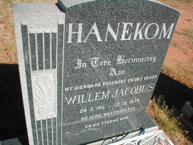 HANEKOM Willem Jacobus 1911-1973