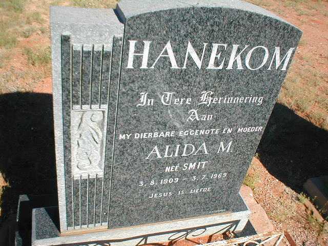 HANEKOM Alida M. nee SMIT 1909-1969