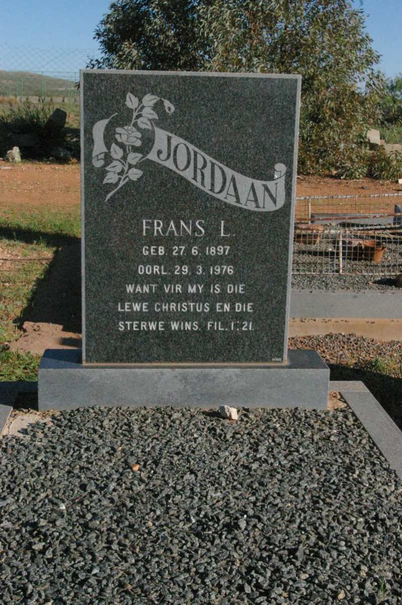 JORDAAN Frans L. 1897-1976