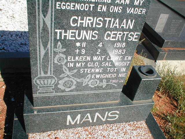 MANS Christiaan Theunis Gertse 1918-1983