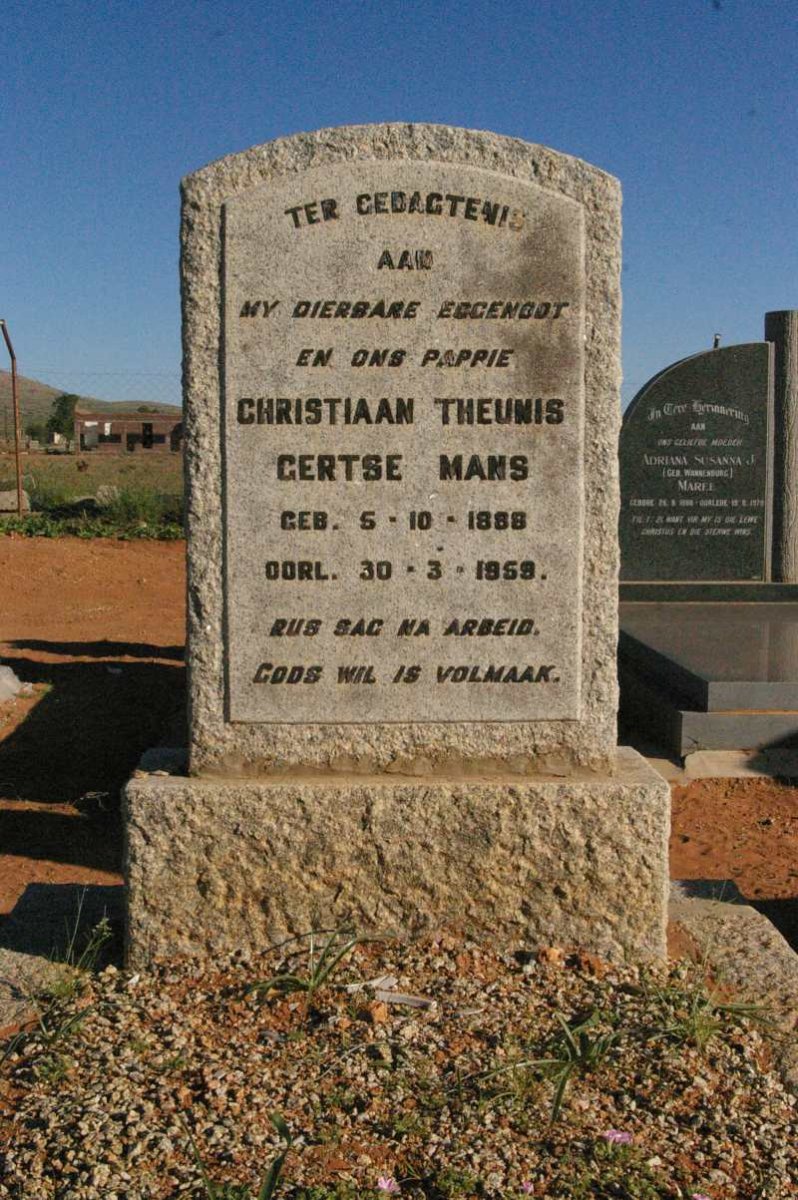 MANS Christiaan Theunis Gertse 1888-1959